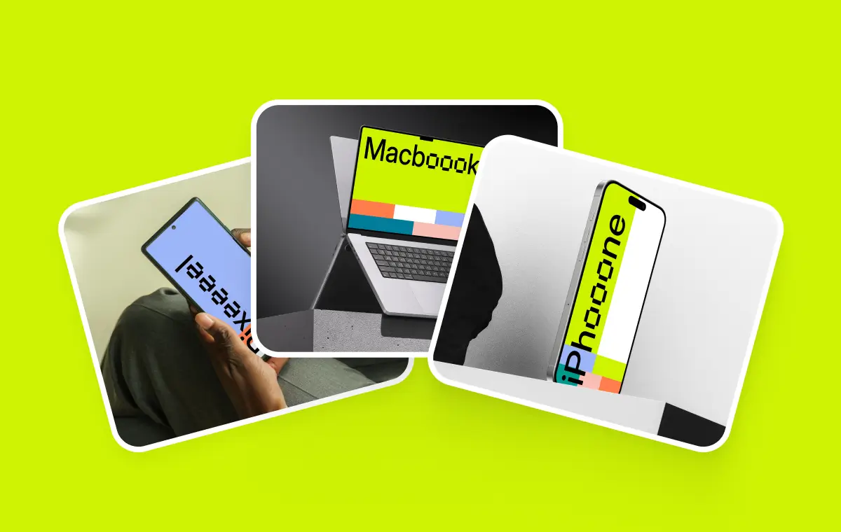 Device mockups for Frontify including iPhone, MacBook, iPad, and Apple Watch scenes