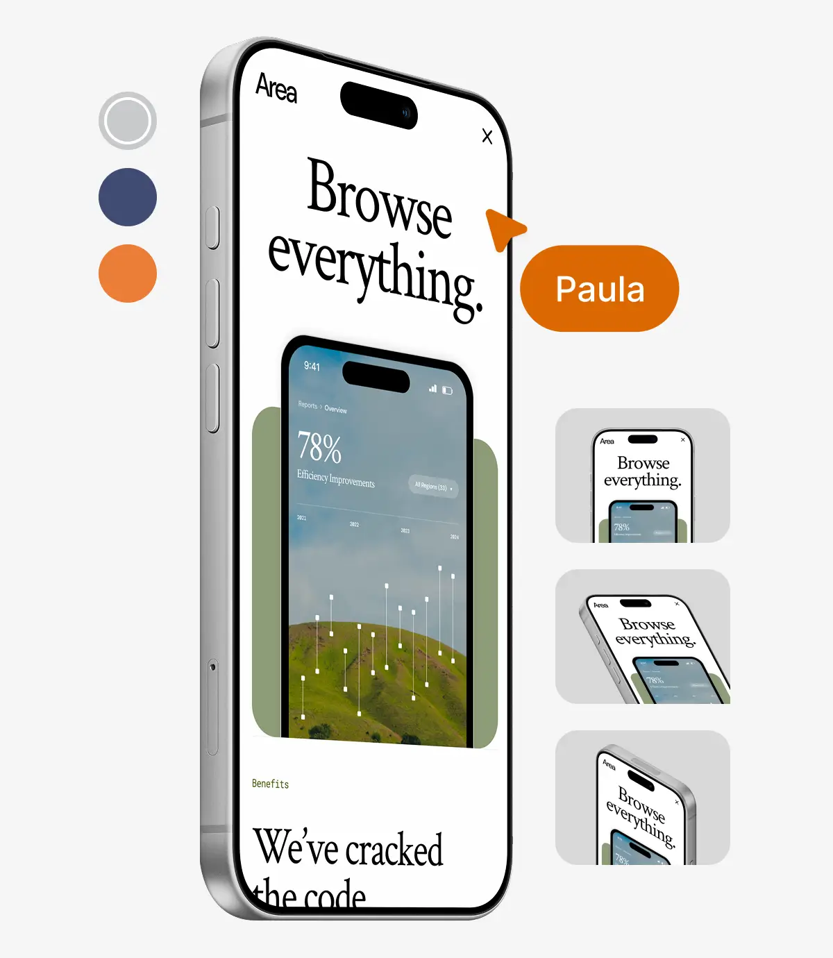 Mockup editor in Frontify app adjusting background color and artwork position
